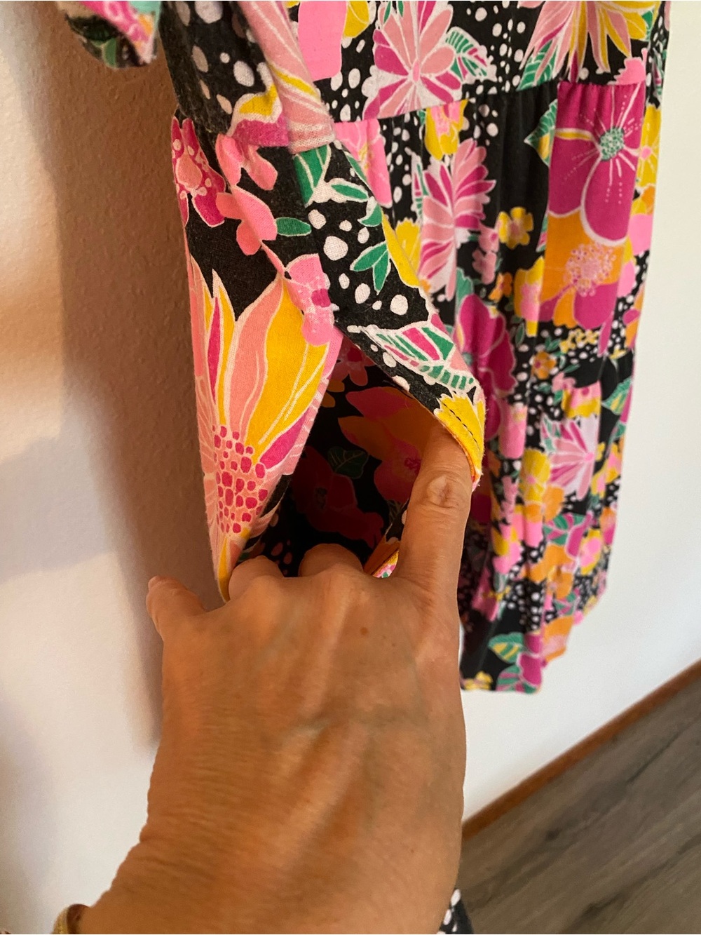 crown & ivy Pink, Yellow & Black Floral dress - Picture 2 of 7